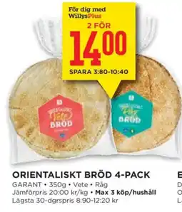 Willys Garant orientaliskt bröd erbjuda