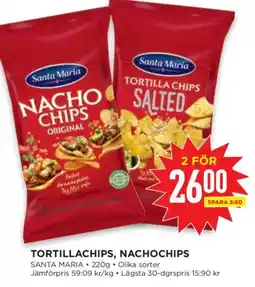Willys Santa Maria tortillachips, nachochips erbjuda