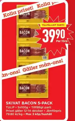 Willys Tulip skivat bacon erbjuda