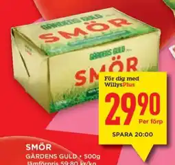 Willys Gårdens guld smör erbjuda