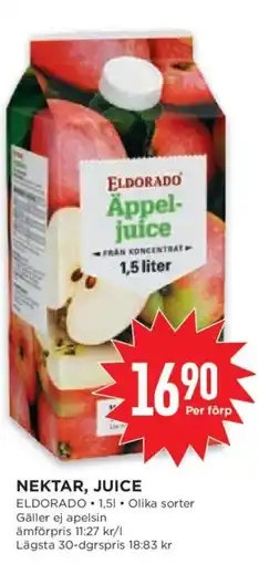 Willys Eldorado äppeljuice erbjuda
