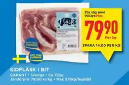 Willys Garant sidfläsk i bit erbjuda