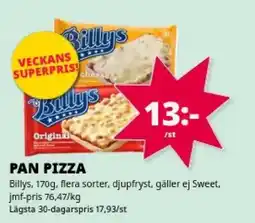 Tempo Billys pan pizza erbjuda