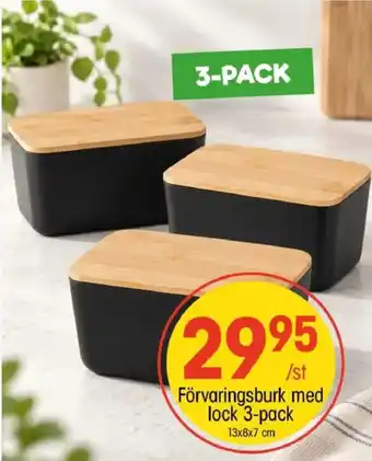Förvaringsburk med lock 3-pack