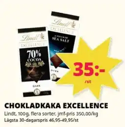 Tempo Lindt chokladkaka excellence erbjuda