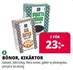 Tempo Garant bönor kikärtor erbjuda