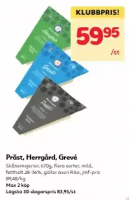 Hemköp Präst, Herrgård, Grevé erbjuda