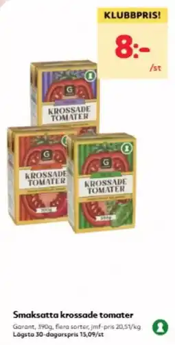 Hemköp Garant smaksatta krossade tomater erbjuda