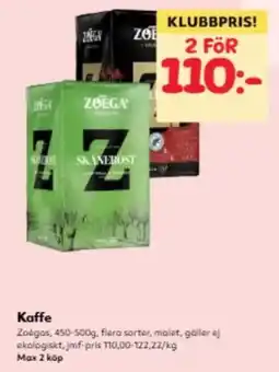 Hemköp Zoéga kaffe erbjuda