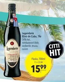 Citti Legendario Elixir de Cuba, 7År, EUR 15.99 erbjuda