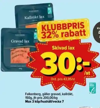 Östenssons Falkenberg Skivad lax 150g erbjuda