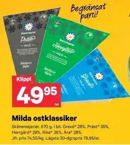 City Gross Skånemejerier milda ostklassiker erbjuda