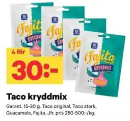 City Gross Garant taco kryddmix erbjuda