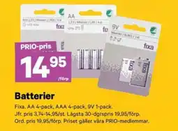City Gross Fixa batterier erbjuda
