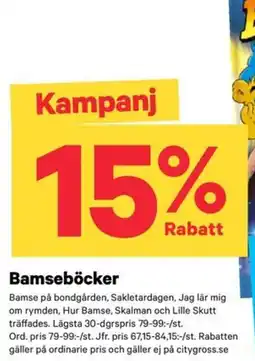 City Gross Bamseböcker erbjuda