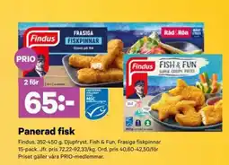 City Gross Findus panerad fisk erbjuda