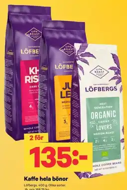 City Gross Löfbergs kaffe hela bönor erbjuda