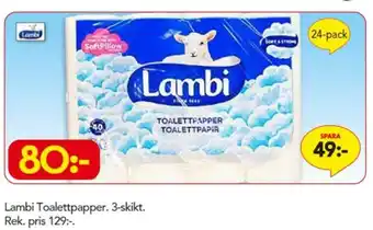 Lambi Toalettpapper 3-skikt 24-pack