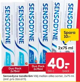 Rusta Sensodyne tandkräm erbjuda