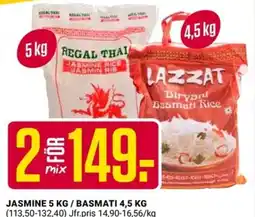 ÖoB Regal Thai Jasmine Rice / Lazzat Biryani Basmati Rice erbjuda