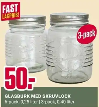 ÖoB Glasburk med skruvlock erbjuda