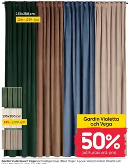 Rusta Gardin Violetta och Vega erbjuda