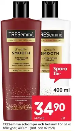 Rusta TRESemmé schampo och balsam erbjuda