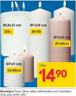 Rusta Blockljus erbjuda