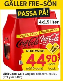 Rusta Coca-Cola Original och Zero erbjuda