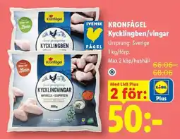 Lidl Kronfågel kycklingben/vingar erbjuda