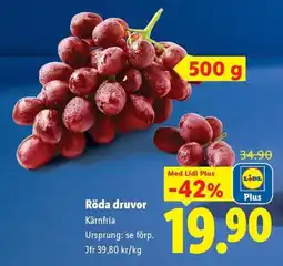 Lidl Lidl Röda druvor erbjuda