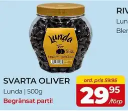 Matrix Butikerna Lunda svarta oliver erbjuda