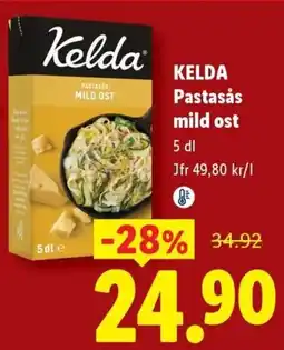 Lidl Kelda pastasås mild ost erbjuda