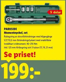 Lidl Parkside momentnyckel, set erbjuda