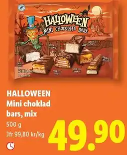 Lidl Halloween mini choklad bars, mix erbjuda
