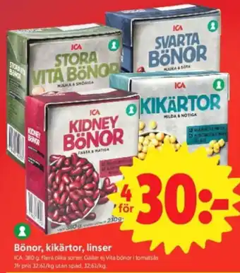 Ica bönor kikärtor linser