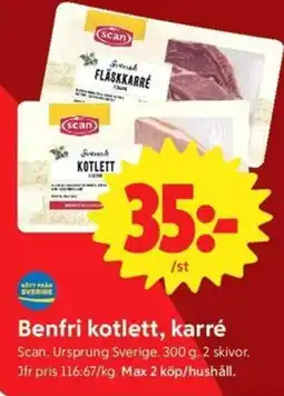 ICA Nära Scan benfri kotlett, karré erbjuda