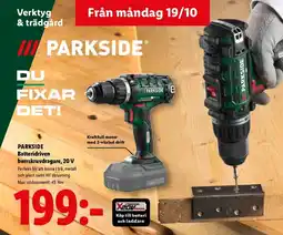 Lidl Parkside batteridriven borrskruvdragare, 20 V erbjuda