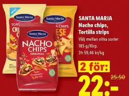 Lidl Santa Maria nacho chips, tortilla strips erbjuda