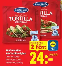 Lidl Santa Maria soft tortilla original erbjuda
