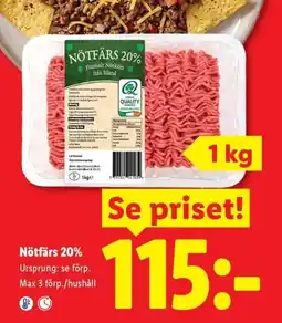 Lidl Nötfärs 20% erbjuda