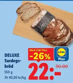 Lidl Deluxe surdegsbröd erbjuda