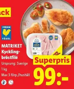 Lidl Matriket Kycklingbröstfilé erbjuda