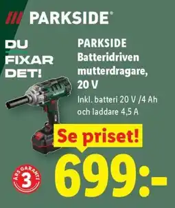 Lidl Parkside batteridriven mutterdragare erbjuda