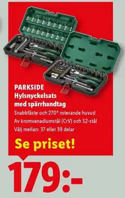 Lidl Parkside hylsnyckelsats med spärrhandtag erbjuda