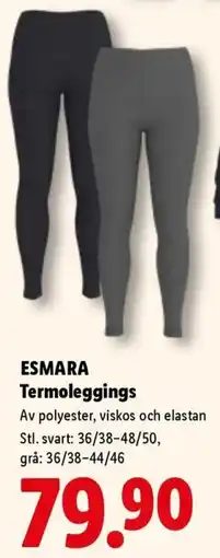 Lidl Esmara termoleggings erbjuda