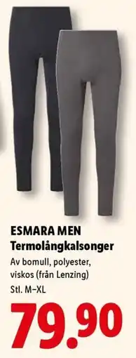 Lidl Esmara men termolångkalsonger erbjuda