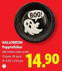 Lidl Halloween papptallrikar erbjuda