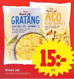 ICA Nära Ica riven ost gratäng erbjuda