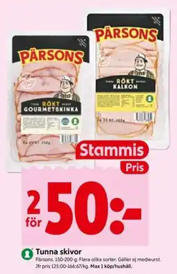 ICA Kvantum Pärsons tunna skivor erbjuda